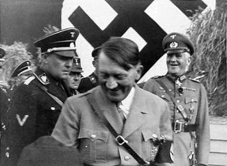 Adolf Hitler greets the crowd for the Erntedankfest
